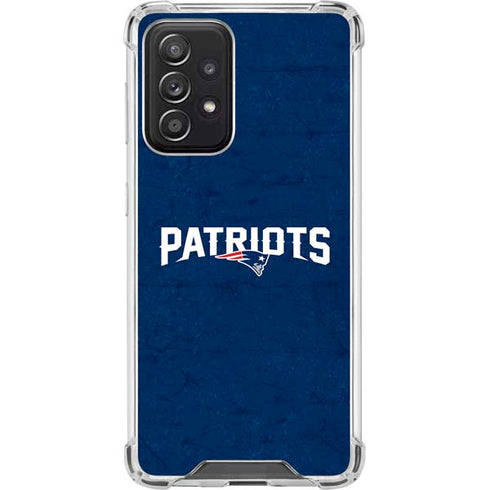 NFL New England Patriots Distressed Galaxy A52 5G Clear Case